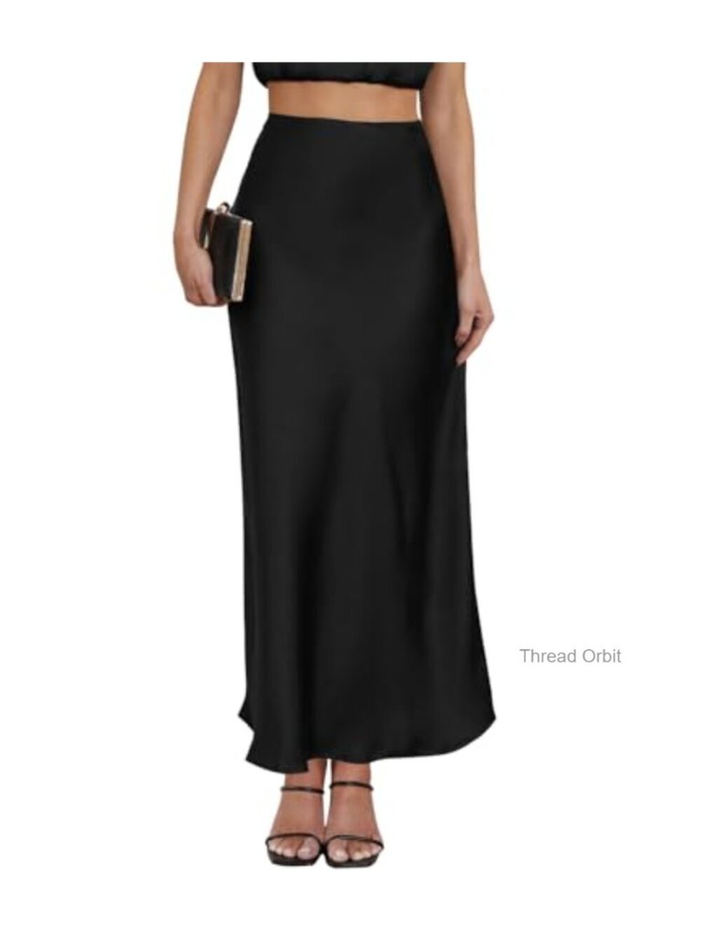 Womens Satin Maxi Skirt High Waisted A-Line Silky Leopard Print Long Skirt